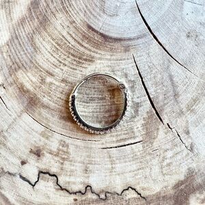 14KWG Single Cartilage CZ Pave’ Hoop Earring